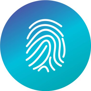 Parmak izi çizimi. Vektör. Bilgi ve web arayüzü için siyah arkaplan üzerine beyaz simge.