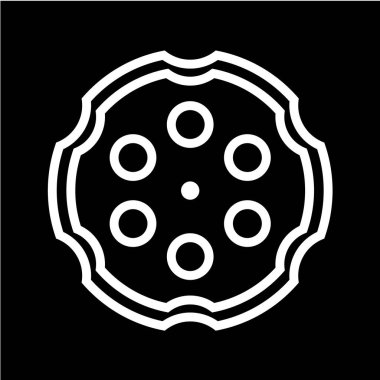 Basit simge, tekerleğin vektör illüstrasyonu 