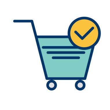 Alışveriş arabası simgesi, vektör illüstrasyonu