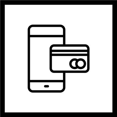 Alışveriş ve mobil ödemenin vektör illüstrasyonu 