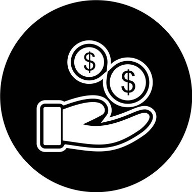 Dolar işareti vektör simgesi.