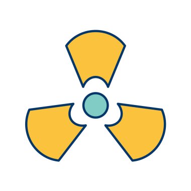 Nükleer enerji santrali ikon vektör illüstrasyon grafik tasarımı