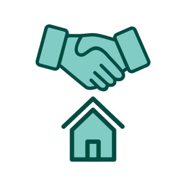 Moda Biçimli Ev Anlaşması Simgesi İzole Arkaplan