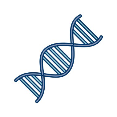 DNA simgesi. Mavi illüstrasyon, grafik ve web tasarımı için beyaz arkaplanda izole edildi. vektör sembolü