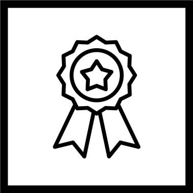 Madalya ikon vektör illüstrasyonu