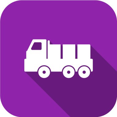 Beyaz arkaplanda kamyon simgesi