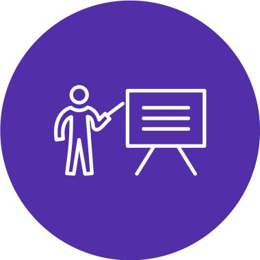 Beyaz arkaplanda sunum simgesi. vektör illüstrasyonu.