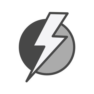 Şimşek simgesi, vektör çizimi. Düz tasarım biçimi