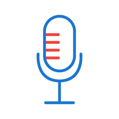 Moda Biçimli Mikrofon Simgesi İzole Arkaplan 