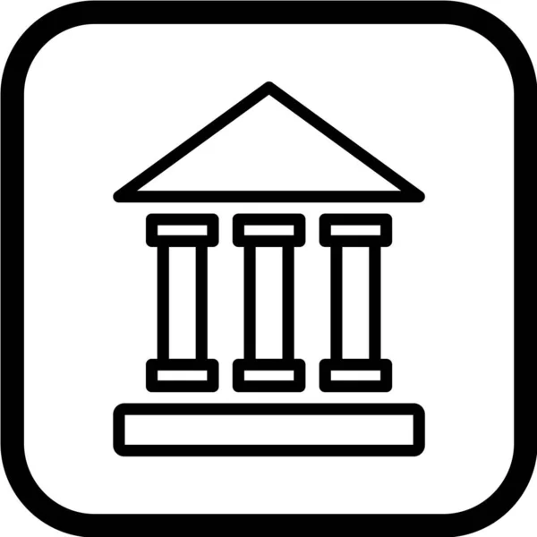 Bâtiment Bancaire Icône Vectorielle — Image vectorielle