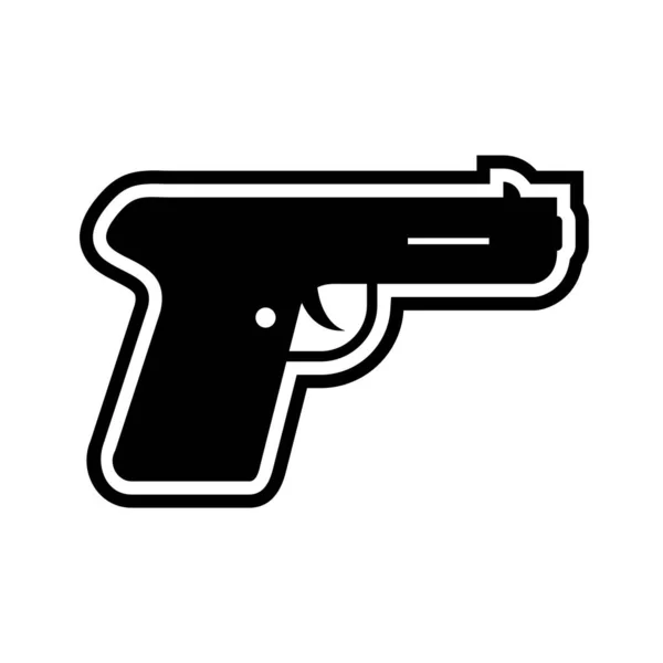 Ikona Pistoletu Modnym Stylu Odizolowane Tło — Wektor stockowy