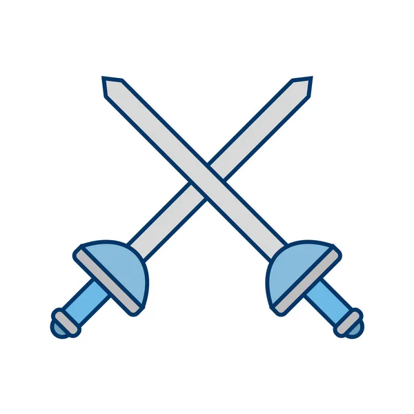 Espada Ícone Vetor Ilustração — Vetor de Stock