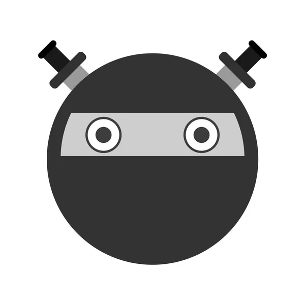 Ninja Emoji Icon Trendy Style Isolated Background — стоковий вектор