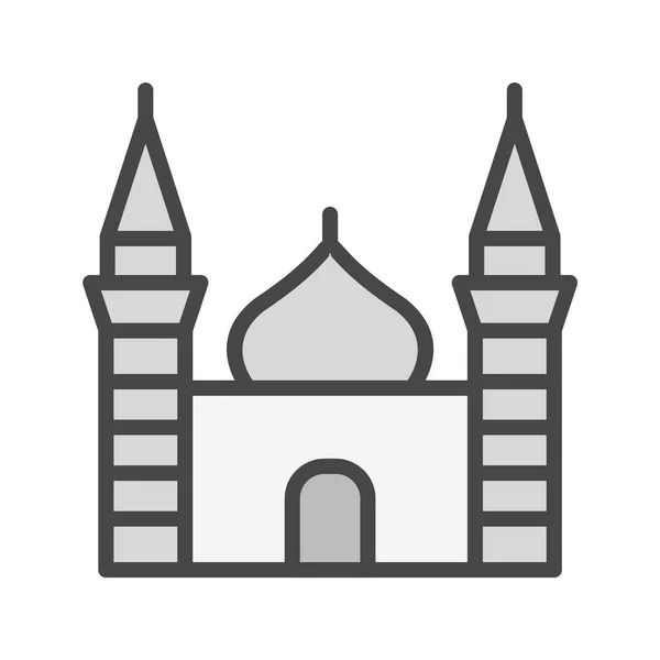 Icono Mezquita Estilo Moda Fondo Aislado — Archivo Imágenes Vectoriales