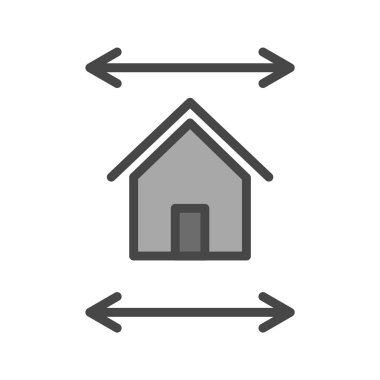 Moda Biçiminde İzole Edilmiş Arkaplanda Emlak Ayrıntılı Simgesi