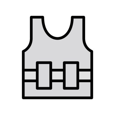 Mermi geçirmez Jecket Simgesi Moda Biçimli İzole Arkaplan