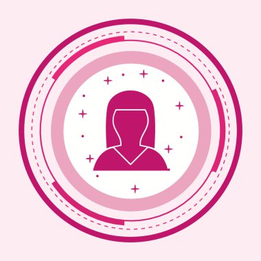 Moda Tarzı Tarzında İzole Edilmiş Kadın Avatar Simgesi