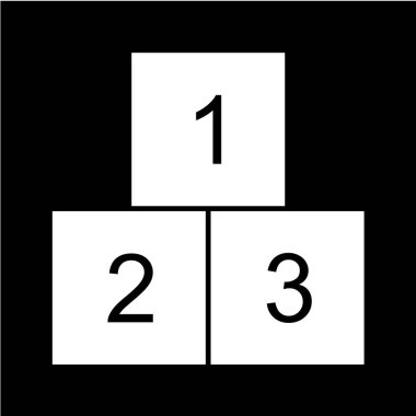 Bir numaralı ikon vektör illüstrasyonlu podyum