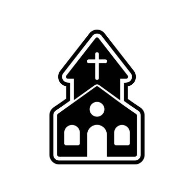 Moda tarzı izole edilmiş arka planda kilise simgesi