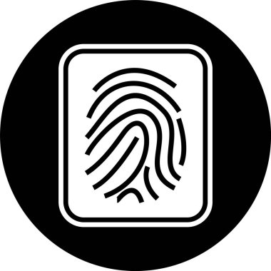 Parmak izi Simgesi Moda Biçiminde İzole Arkaplan 