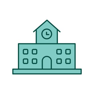 Moda Biçimli Okul Simgesi İzole Arkaplan      