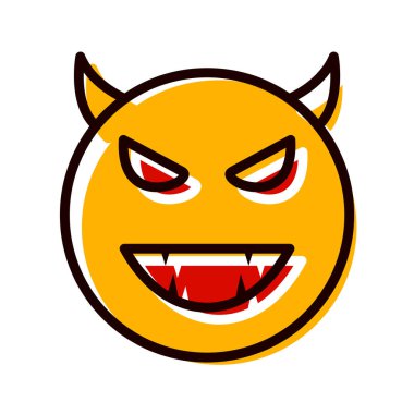  Şeytan Emoji Simgesi Moda Tarzı İzole Arkaplan