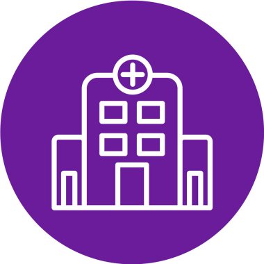 Hastane vektör ikonu. Tıbbi sağlık sembolü.