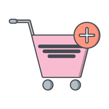 Alışveriş arabası ikon vektör illüstrasyonu