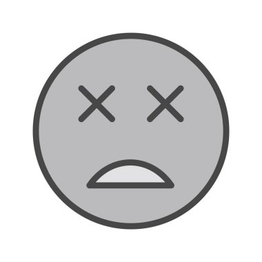 Moda Biçimli Ölü Emoji Simgesi İzole Arkaplan