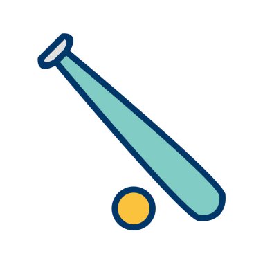 Beyzbol sopası simgesi düz renkli. vektör illüstrasyonu