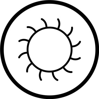 güneş web simgesi vektör illüstrasyonu 