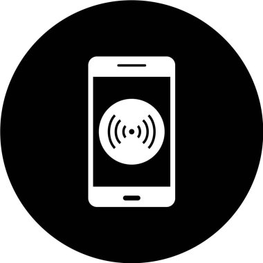 vektör siyah ve beyaz cep telefonu simgesi