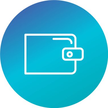 Cüzdan ikonu, vektör illüstrasyonu. Düz tasarım biçimi