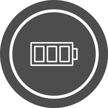 Tam Batarya Simgesi Moda Tarzı İzole Arkaplan