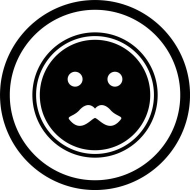 Bıyık Emoji Simgesi Moda Tarzı İzole Arkaplan