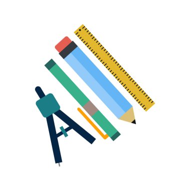 okul malzemeleri izole edilmiş ikon vektör illüstrasyon tasarımı