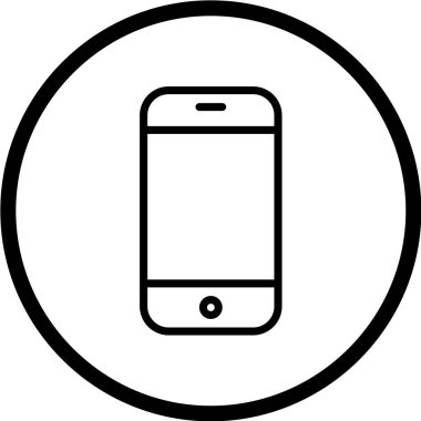 vektör siyah ve beyaz cep telefonu simgesi