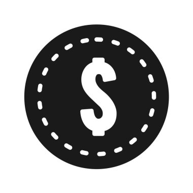 Dolar işareti vektör simgesi. biçim iki renkli düz semboldür, gri ve cyan sembolleri, yuvarlak açılar, beyaz