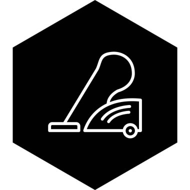 Süpürge Temizleme Simgesi Moda Biçiminde İzole Arkaplan 