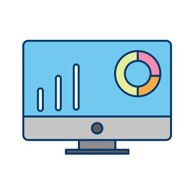 bilgisayar izleme simgesi, vektör illüstrasyonu