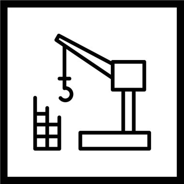 Vinç çizgisi simgesi, vektör illüstrasyonu