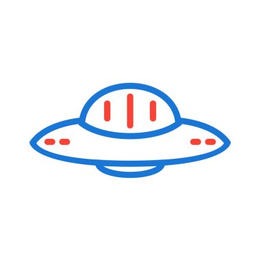 Beyaz arkaplanda izole edilmiş UFO simgesi. vektör illüstrasyonu