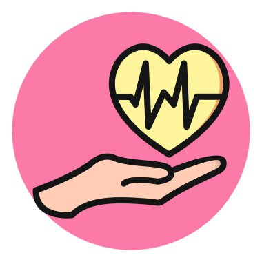 Moda Biçimli Ayrı Arkaplanda Sağlık Simgesi Simgesi     