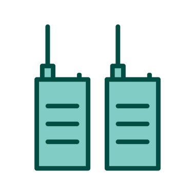 Moda Biçimli İzole Arkaplanda Telsiz Talkie Simgesi