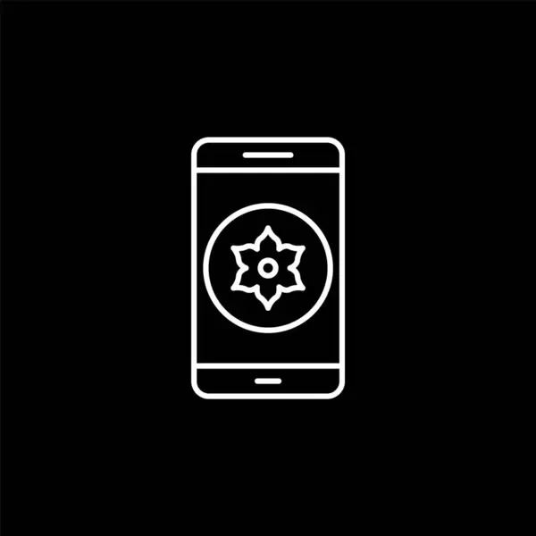 Gallery Mobile Application Icon Μοντέρνο Στυλ Απομονωμένο Ιστορικό — Διανυσματικό Αρχείο