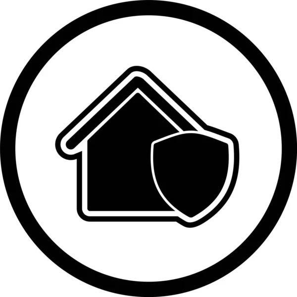 Ícone Casa Protegida Estilo Moderno Isolado Fundo — Vetor de Stock