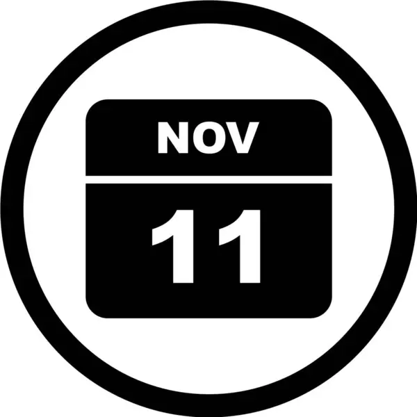 Kalendarz Datą Listopada — Wektor stockowy