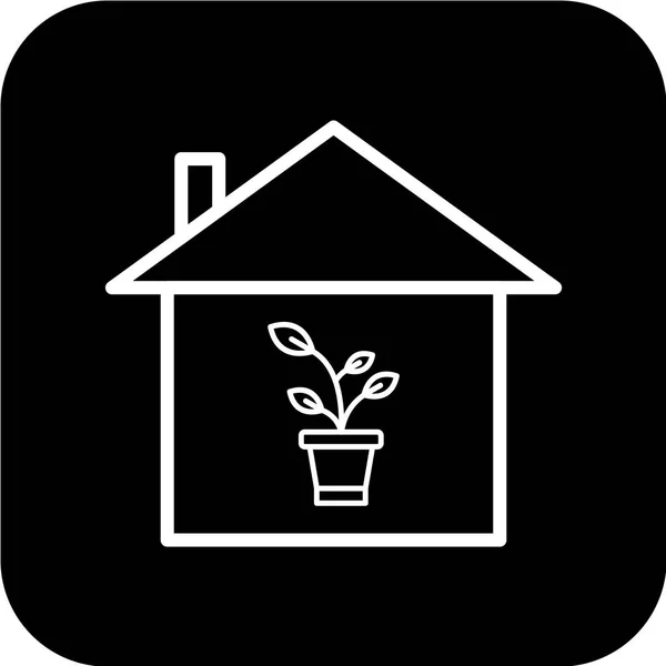 Ilustração Vetorial Eco House Web Icon —  Vetores de Stock