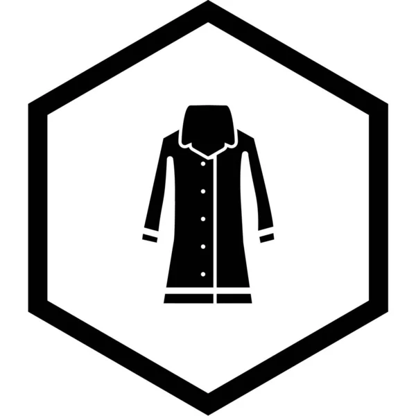 Vapenrock Ikon Svart Stil Isolerad Vit Bakgrund Kläder Symbol Vektor — Stock vektor