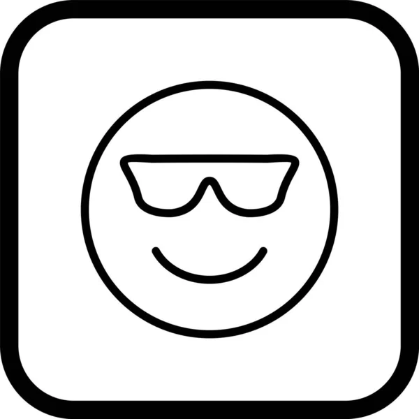 Cool Emoji Icône Dans Style Mode Fond Isolé — Image vectorielle